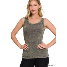 Load image into Gallery viewer, WASHED RIBBED TANK TOP: MAUVE / L