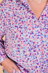 Purrhaps Shes Purrfect Leopard Button Down: Leopard / 3X-Large