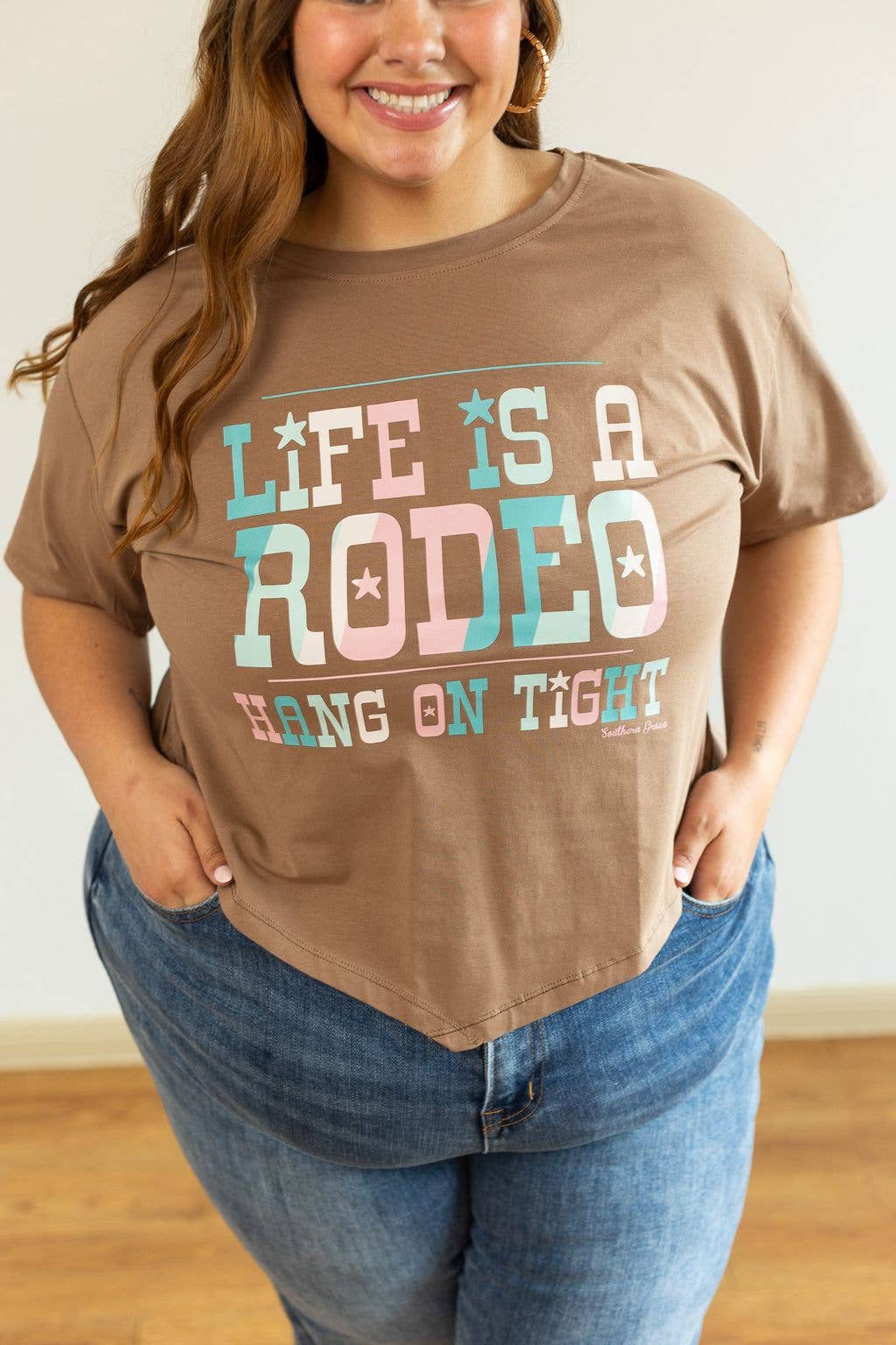 Life is a Rodeo Mom Crop, Tan: Beige / 2XL
