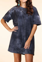 Load image into Gallery viewer, Black Tie Dye T-Shirt Dress: Black / Plus Size