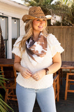 Load image into Gallery viewer, Textured Peasant Blouse, Ivory: Beige / XS