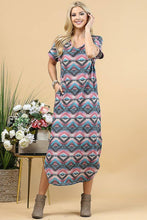 Load image into Gallery viewer, AZTEC PRINT MAXI DRESS: MULTI