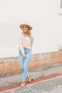 The Kathryn Button Down Floral Top: Floral