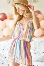 Load image into Gallery viewer, Striped V-Neck Sleeveless Romper