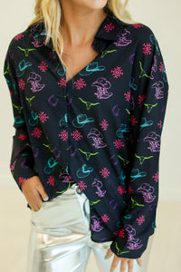 Western Classic Button-Up, Black Western Elements: Black / 2XL