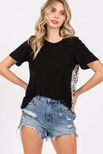 Load image into Gallery viewer, ZT1082 - WOMEN&#39;S SOLID &amp; ANIMAL PRINTED MEDIA TUNIC TOP : Black / L