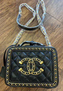 fashion black box chain strap shoulder bag crossbody
