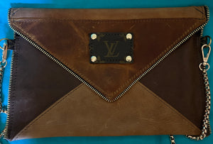 Fashion envelope crossbody clutch 100% Leather handbag