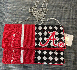 Officially Licensed Alabama® Roll Tide Seed Beaded Crossbody Clutch