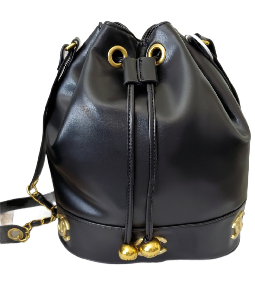 Fashion black small backpack handbag bag