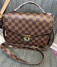 Load image into Gallery viewer, fashion leather brown Checks shoulder bag crossbody bag