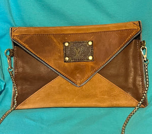 Fashion envelope crossbody clutch 100% Leather handbag