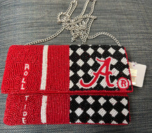 Load image into Gallery viewer, Officially Licensed Alabama® Roll Tide Seed Beaded Crossbody Clutch