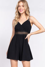 Load image into Gallery viewer, Waist Lace Trim Cami Romper