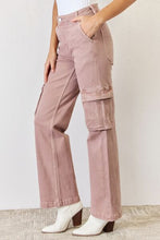 Load image into Gallery viewer, RISEN Full Size High Rise Cargo Wide Leg Jeans