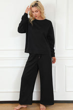 Load image into Gallery viewer, Women&#39;s Full Size Textured Long Sleeve Top and Drawstring Pants Set