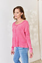 Load image into Gallery viewer, Washed Waffle-Knit Long Sleeve Top