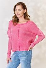 Load image into Gallery viewer, Washed Waffle-Knit Long Sleeve Top