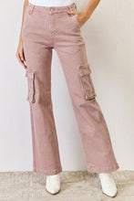 Load image into Gallery viewer, RISEN Full Size High Rise Cargo Wide Leg Jeans