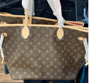 Fashion leather trim brown L bag  tote handbag purse shopper - Sassy Shelby's