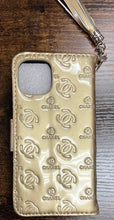Load image into Gallery viewer, Leather gold Phone case fashion phone holder , card holder wallet - Sassy Shelby&#39;s