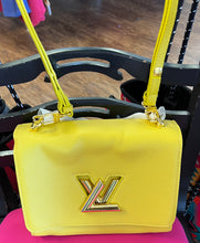 Load image into Gallery viewer, Leather Trim Fashion Yellow crossbody Handbag shoulder bag Medium - Sassy Shelby&#39;s