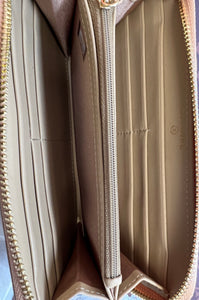 Fashion Leather trim quilted zip around C wallet card holder handbag - Sassy Shelby's