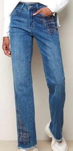 Stitch pants Charlie B Blue jeans Frayed hem boot cut - Sassy Shelby's