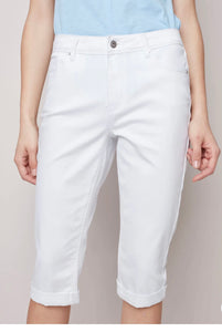 Charlie B Twill Pedal Pusher Pants - White