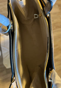 Leather trim Fashion Beige Crossbody Handbag tote purse - Sassy Shelby's