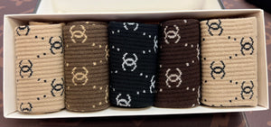 Fashion Box of socks muliti color 5 pc set gift - Sassy Shelby's