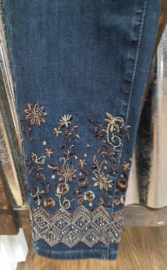 Embroidered Bottom Pant Charlie B Blue jeans - Sassy Shelby's
