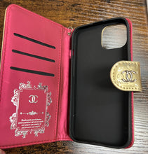 Load image into Gallery viewer, Leather gold Phone case fashion phone holder , card holder wallet - Sassy Shelby&#39;s