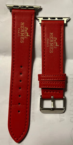 Leather fashion apple smart  watch bands Red - Sassy Shelby's
