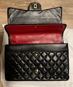 Fashion Leather Black Quilted crossbody shoulder bag handbag tote Large Gold trim - Sassy Shelby's