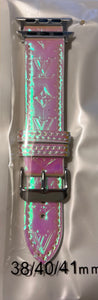 Leather fashion Iphone smart  watch bands neon - Sassy Shelby's