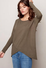 Load image into Gallery viewer, Charlie B Tunic knit sweater with pockets pine - Sassy Shelby&#39;s