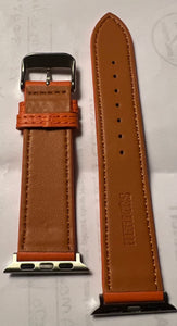 Leather fashion apple smart  watch bands orange - Sassy Shelby's