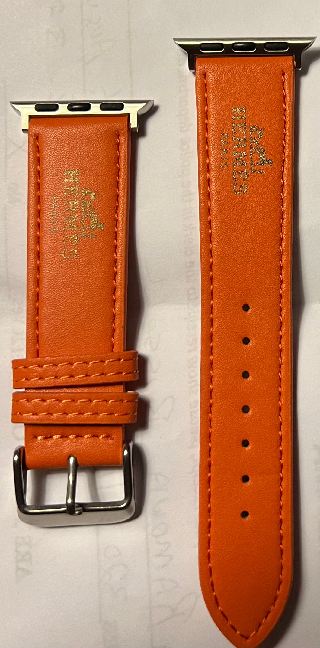 Leather fashion apple smart  watch bands orange - Sassy Shelby's