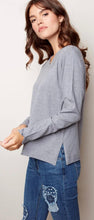 Load image into Gallery viewer, Charlie B Basic V-Neck Gray knit stich sweater - Sassy Shelby&#39;s