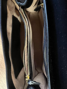 fashion Black leather handbag shoulder bag crossbody purse - Sassy Shelby's