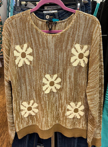 Charlie B Flora chestnut knit stich sweater - Sassy Shelby's